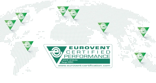 Mapa i logotyp certyfikatu EUROVENT