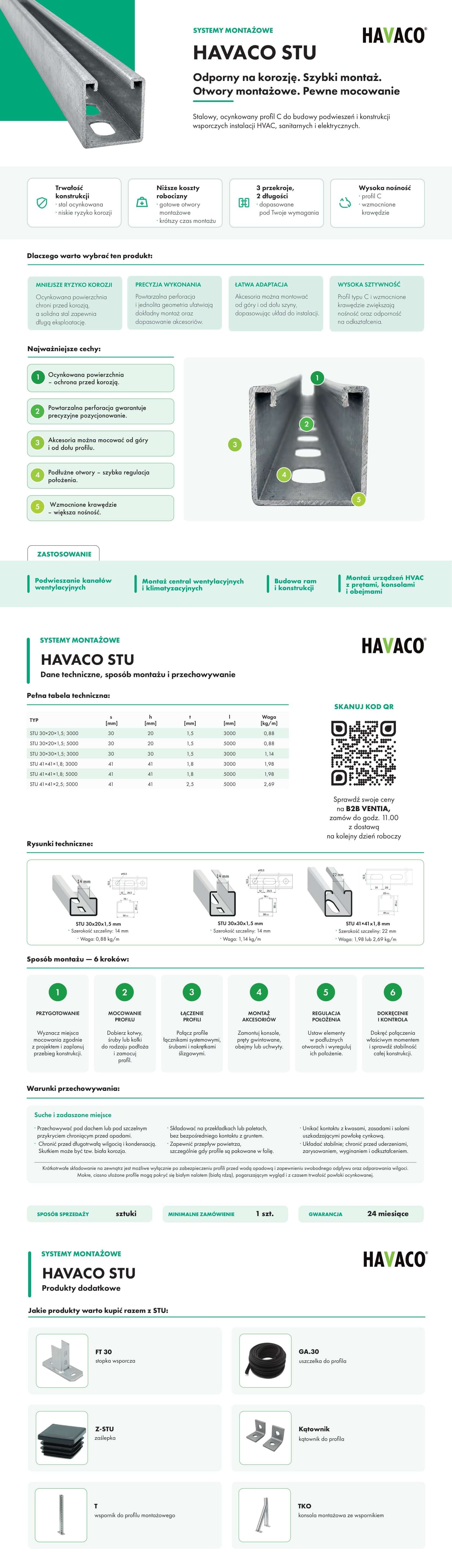 Profil montażowy STU HAVACO