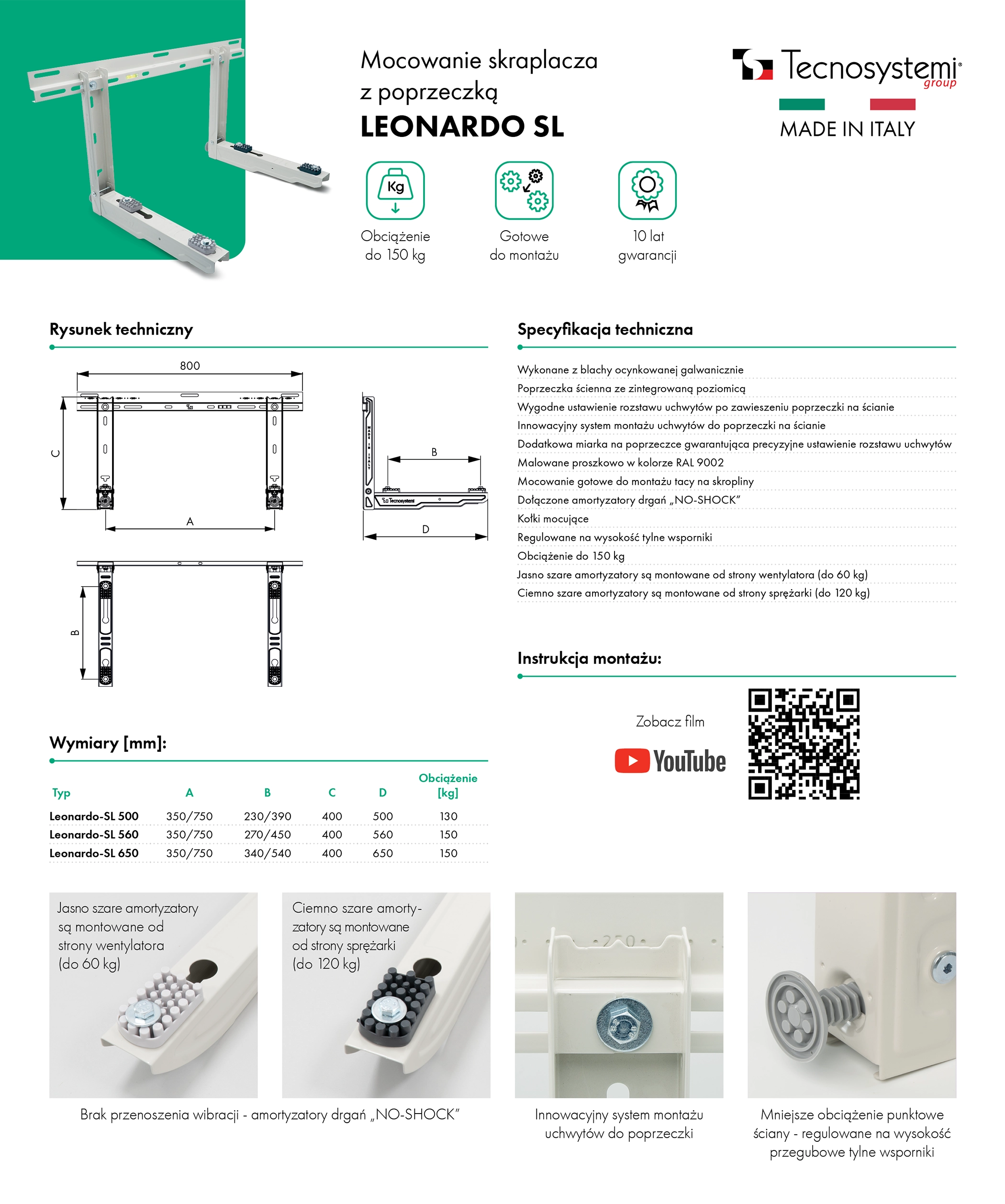 Karta katalogowa zawiesia TECNOSYSTEMI Leonardo