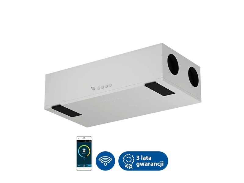 Centrala wentylacyjna, rekuperator, Komfovent Domekt R 150 F klasy premium. Posiada zintegrowaną automatykę sterowania C8 oraz wymiennik obrotowy. Maksymalny strumień powietrza - 154 m3/h. Wysokosprawny wymiennik obrotowy - sprawność temperaturowa odzysku ciepła - 82%